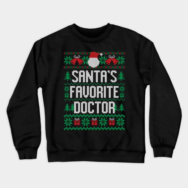 Santa's Favorite Doctor Crewneck Sweatshirt by Saulene